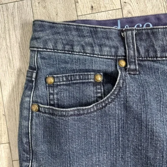 D & Co Womens Denim Jeans 12 Stretch Bootcut Medium Wash Outdoor Casual - Picture 10 of 16